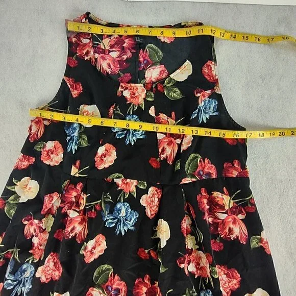 H&M "Mama" Women's Black, Pink, Floral, Side Zip, Sleeveless, Midi Dress Size M - Picture 9 of 15